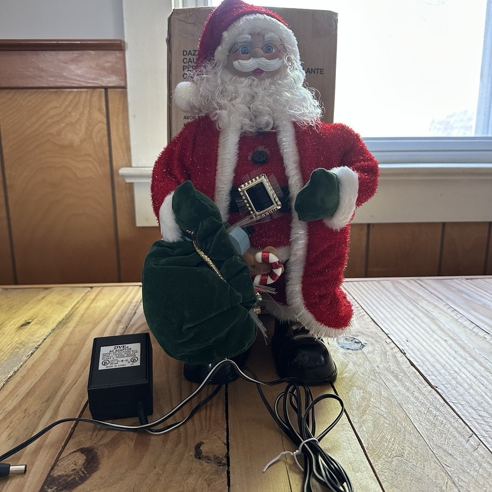 VTG‎ 14" Dazzling Fiber Optic Santa Avon Topwell Electrical Color Changing Music